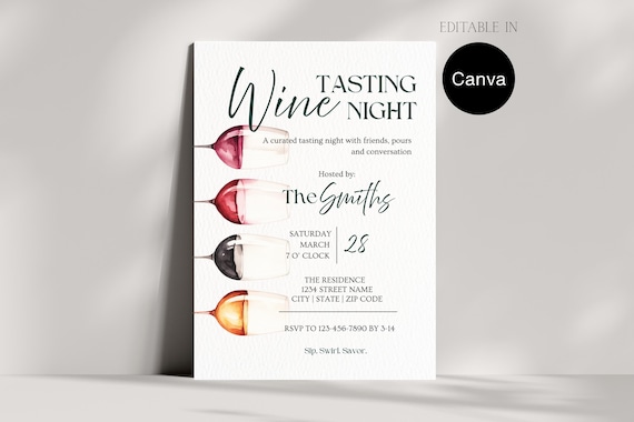 Girls Night | Wine Tasting Invite | Girls Night | Dinner Party | Editable Invitation | Adult Girls Night | Adult Party Invite Printable