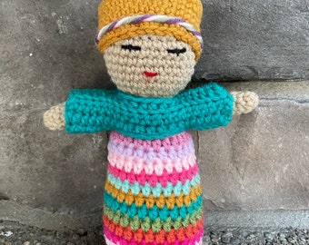 Crochet worry doll pattern, PDF doll pattern, crochet PDF doll pattern,  Doll crochet pattern, Patron para muñeca quita penas