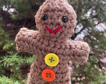 PDF gingerbread man ornament, patron para muneco de gengibre, gingerbread men pattern, crochet gingerbread man pattern, ornament pattern