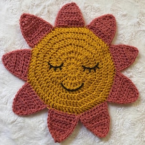 Crochet Sun Potholder Mitten Pattern, Crochet Kitchen potholder PDF