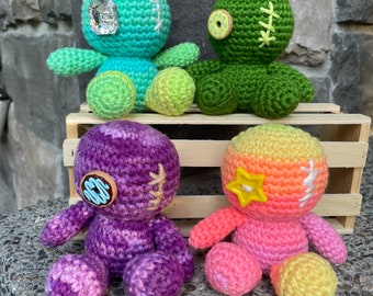 voodoo doll, donut eye voodoo doll, halloween doll, handmade voodoo doll, crochet voodoo doll, amigurumi voodoo doll, halloween decor