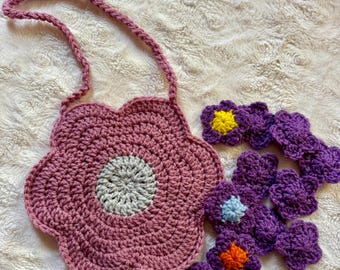 Crochet flower memory game pattern, PDF game pattern, crochet memory game,  flower game crochet pattern, toddler bag