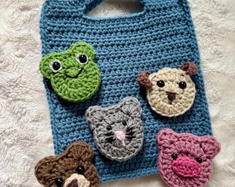 Crochet Animal Memory Game Pattern: Toddler Activity (PDF Pattern) farm and zoo animals