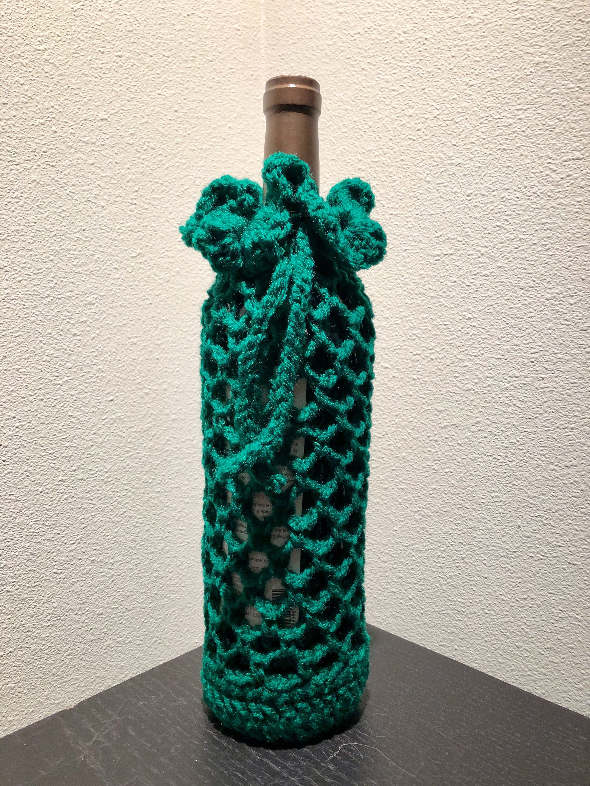 free pattern for crochet wine bottle gift bolsas