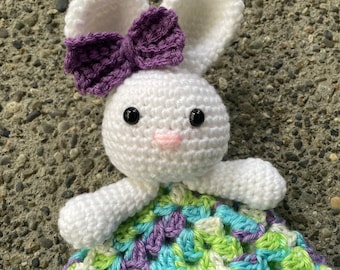 Patrón de manta de conejito, Patrón de crochet de manta de conejito, Patrón de manta de seguridad de conejito, Patrón de manta de crochet para bebé, Manta acurrucable PDF, Abuela