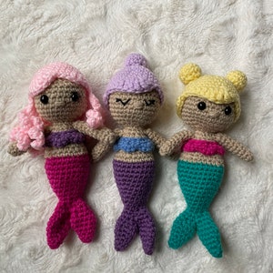 Crochet mermaid, Amigurumi mermaid, Sirena tejida, Hand crocheted stuffed mermaid, girls birthday gift, plush mermaid toy, mermaid lover gif