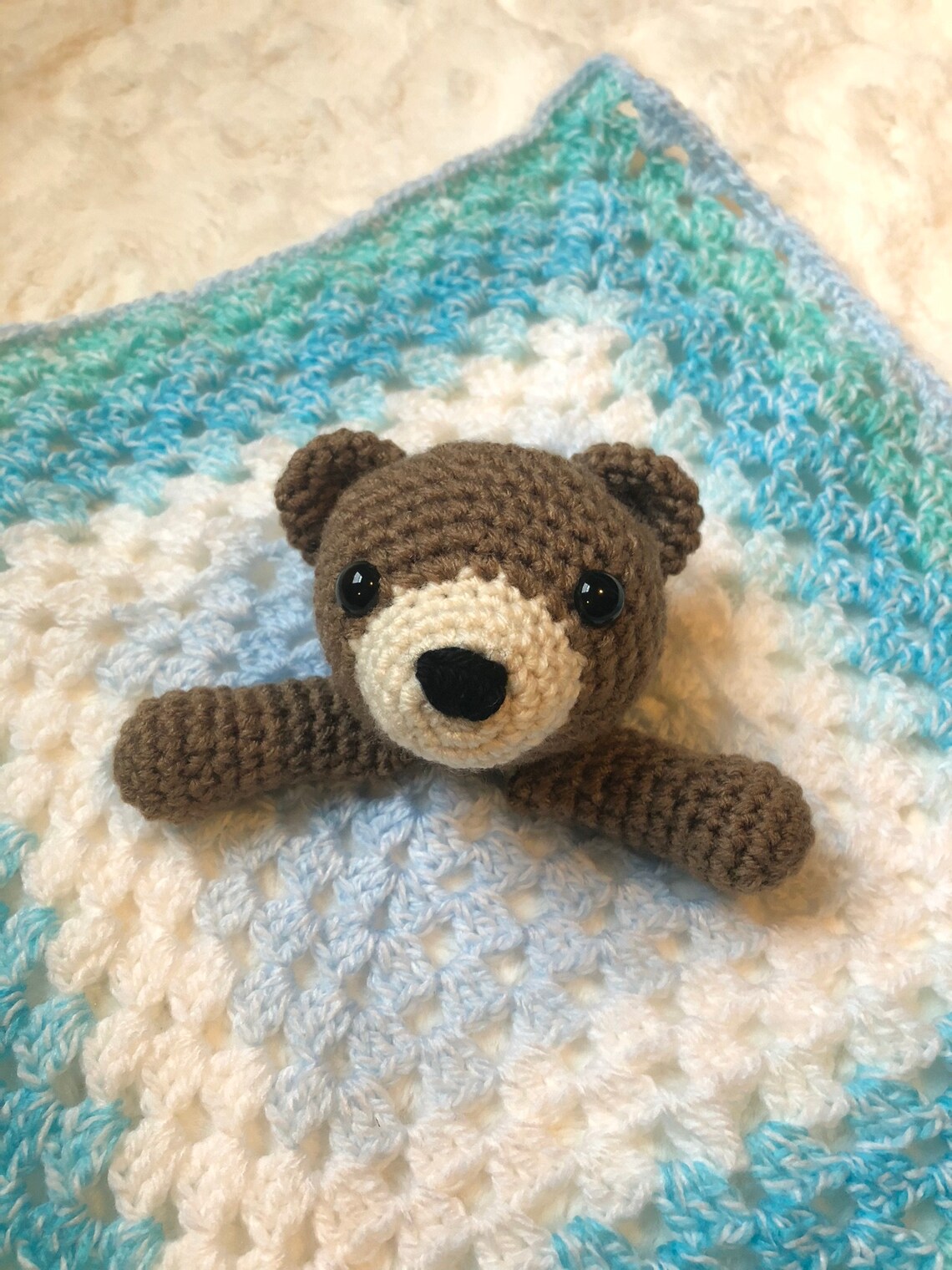 Bear Lovey Blanket Pattern Lovey Crochet Patternbear Etsy