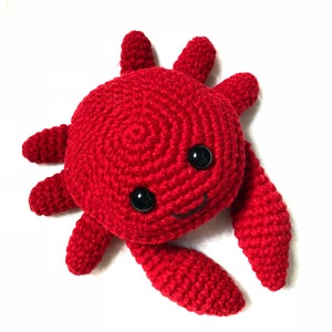 Crochet crab pattern PDF, Patron para tejer un cangrejo, Crab digital pattern, Sea life pattern, Amigurumi crab pattern, crabby pattern