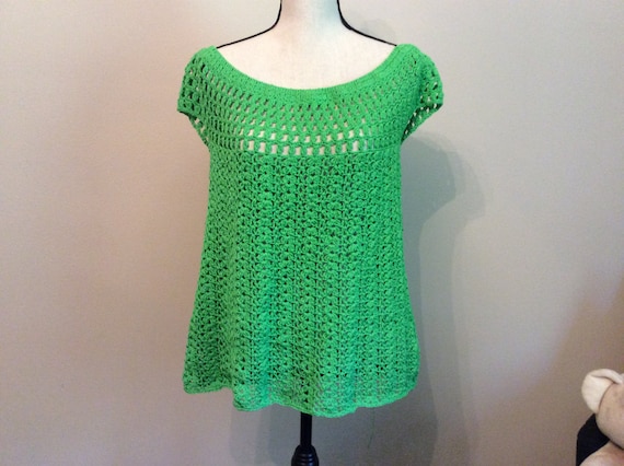 Lime Green Crochet Top, Lime Green Crochet Blouse,summer Top