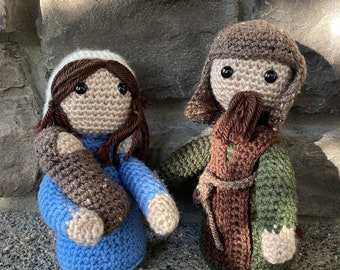 Crochet Nativity set Pattern, Amigurumi Holly Family Pattern, Patron Nacimiento Tejido, Christmas Holly Family Pattern, Christmas Nativity