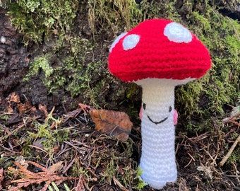 Mushroom rattle pattern, crochet mushroom pattern, baby rattle pattern, PDF mushroom pattern, patron sonajero champiñon baby shower gift