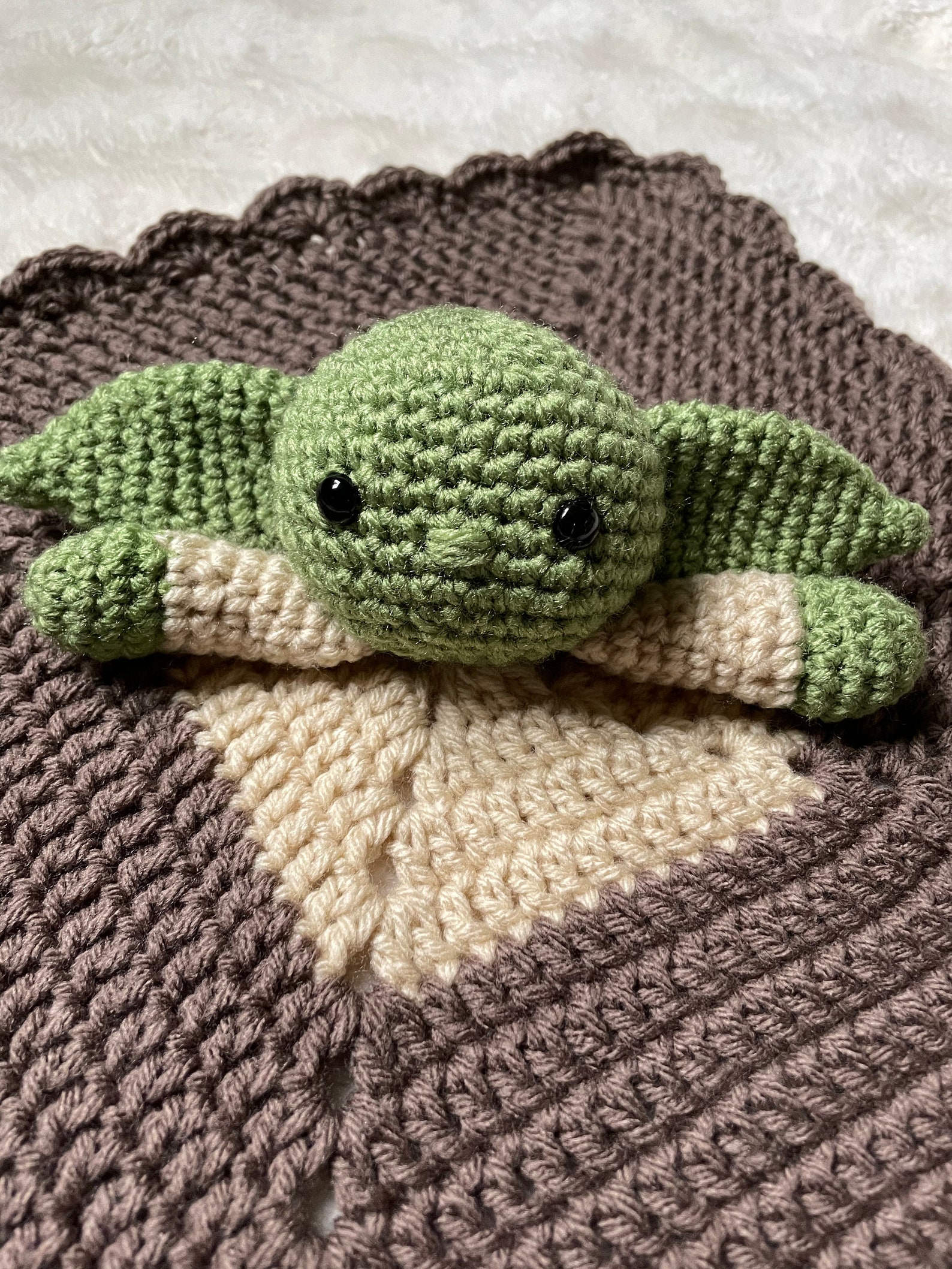 Baby yoda lovey Crochet baby yoda blanket Baby blanket Etsy