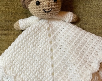 Princess Leia lovey pattern, Crochet baby blanket pattern, Baby blanket PDF pattern, Security blanket pattern, doll Lovey crochet pattern