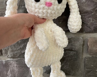 Patrón de conejito de ganchillo para acurrucarse: conejito de Pascua Amigurumi Lovey en PDF, patrón de regalo para bebé, conejito de peluche