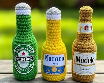 Corona Beer Crochet Pattern, Amigurumi Keychain no sew pattern (PDF ONLY), Beer keychain PDF pattern, beer bag charm pattern
