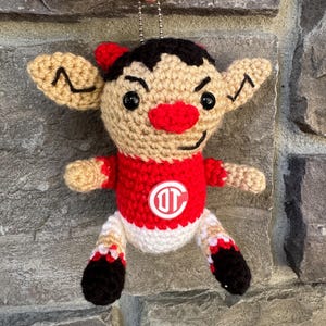 SOLO PDF Patrón de crochet Diablo del Toluca, Patrón PDF mascota de Toluca, Patrón para tejer Diablo del toluca, patrón de mascota de fútbol de toluca