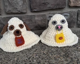 Virkat spökhund- och kattmönster: Halloween-amigurumi (PDF-nedladdning)