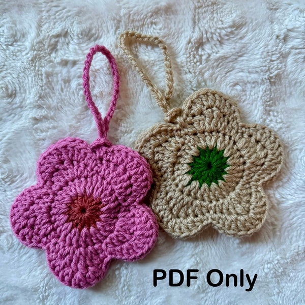 PDF Only Crochet flower bag PDF, crochet small pouch pattern, crochet flower applique, crochet flower pouch pattern, bag charm pattern,