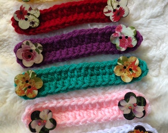 Ear savers, Crochet ear savers, Floral ear savers, Health care, Ear saver with flowers, Strap for mask, Strap with flower button