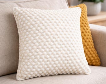 Patrón de funda de almohada de crochet con textura de burbujas (PDF)
