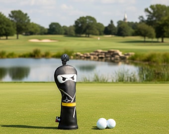 Funda para palos híbridos Ninja Design, funda para palos híbridos de golf, funda para palos de rescate, funda de cuero premium para palos de golf, regalo para golfistas.