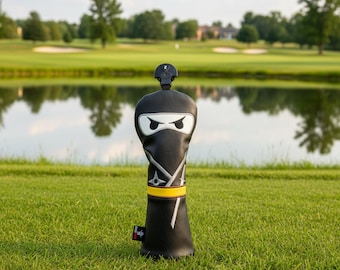 Funda para madera de calle Ninja Design, funda magnética para palo de golf, funda de cuero premium para palo de golf, regalo para golfistas.