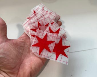 Chicago Flag Star Vinyl Permanent Decal 2.5"