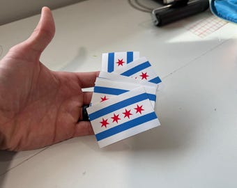 Chicago Flag Sticker - Indoor Use, Matte - (Pack of 4)
