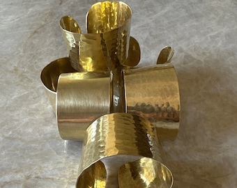 HAMMERED Brass Cuff - Tapered BRASS Bracelet - Cuff Blanks  - Rustic Jewelry - 1.5” Brass Cuff - Goddess Cuff - Superhero - PLAIN Brass Cuff