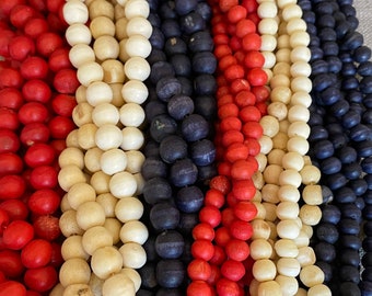 18 strand of Tea Dyed Heishi Bone Beads 3x5mm Antiqued bone beads. Carabao bone beads hand-made in the Philippines