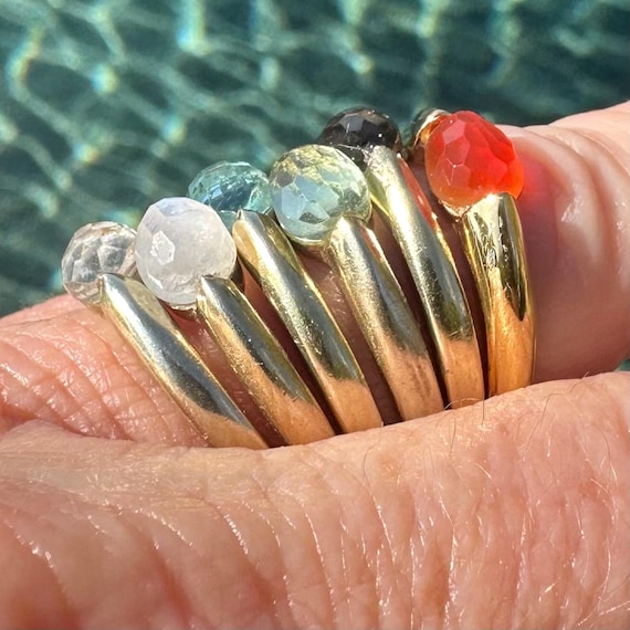 Semi Precious GEMSTONE Rings - Vintage Stacking Rings