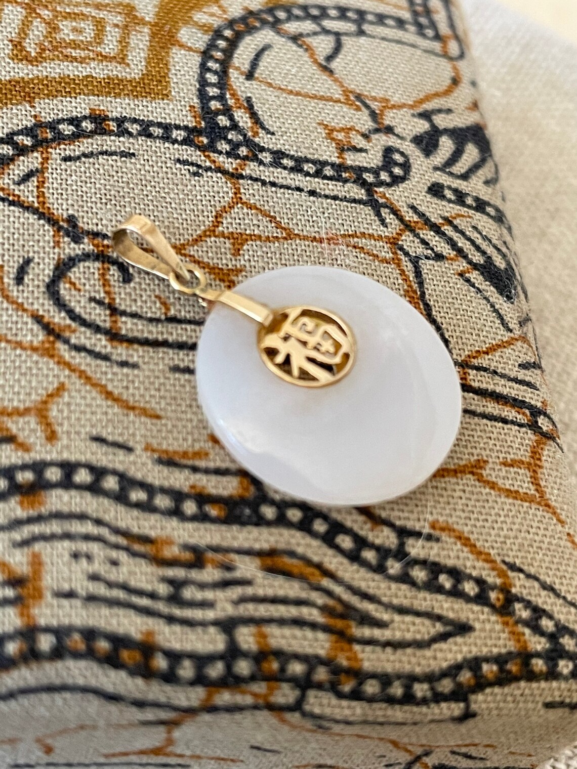 14K JADE Pendant Good Luck Charm Blessings & Prosperity Etsy