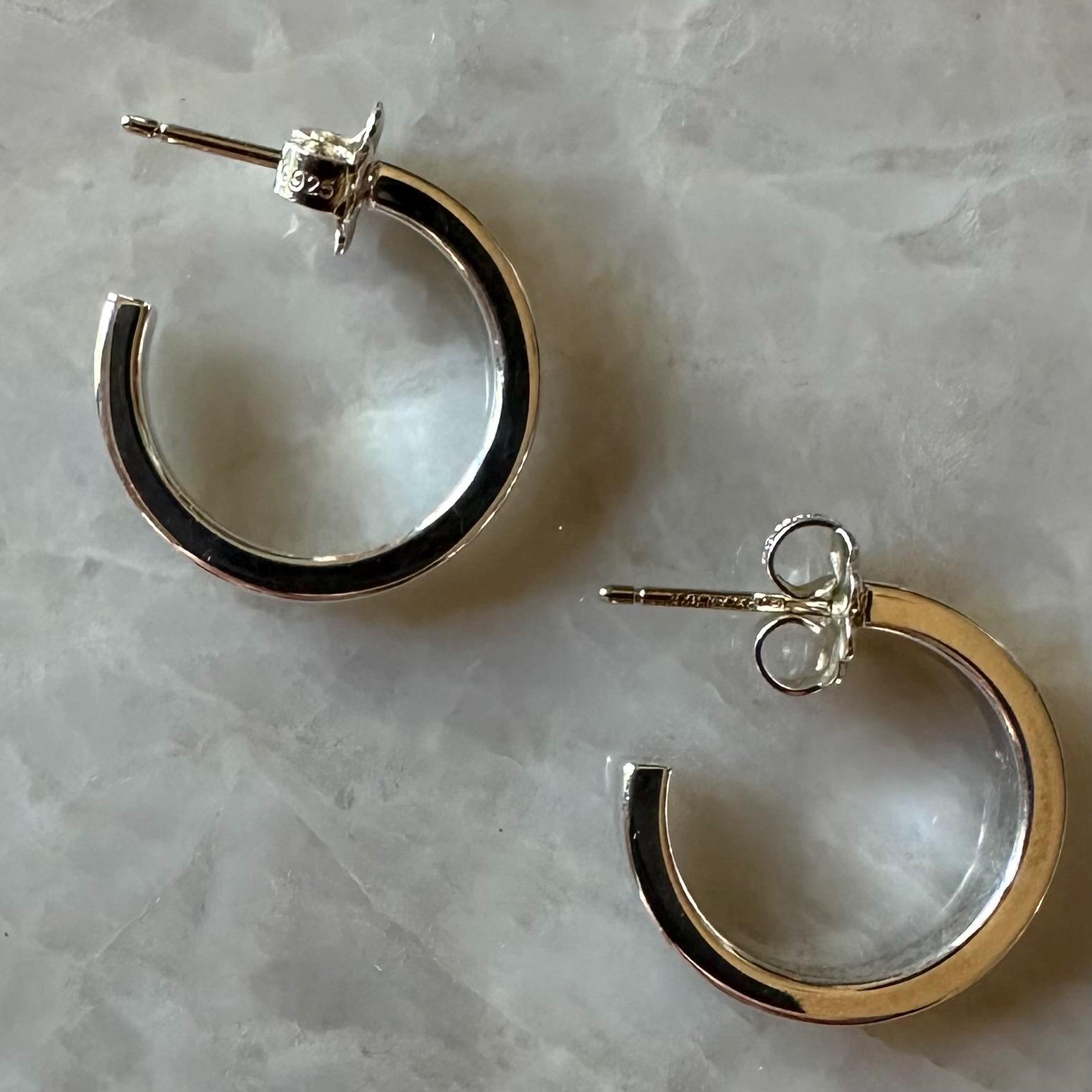TIFFANY 1837 Sterling Silver Hoop Earrings With Original Box