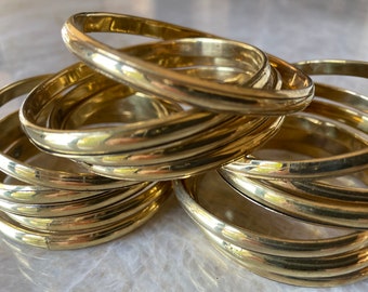 trio of bracelets Vintage bangles set of gold tone brass bangles brass bangle bracelets joblot of bangles vintage retro jewellery