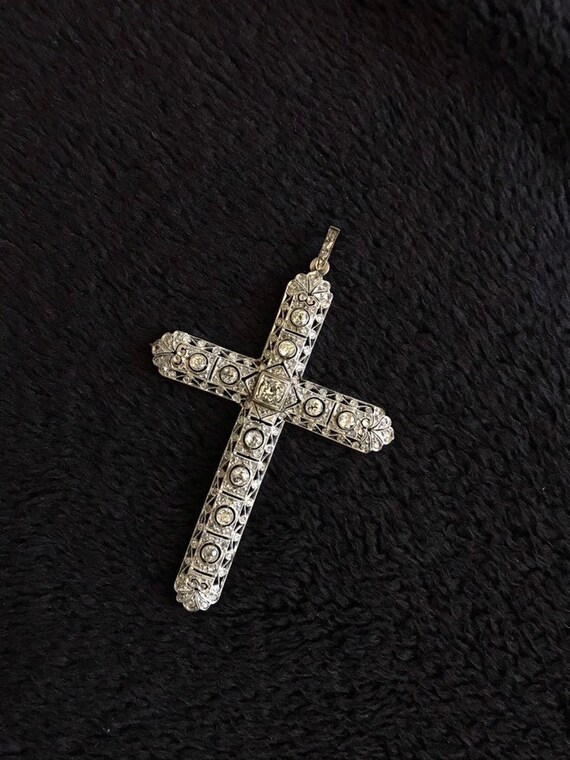 DIAMOND Cross Pendant EDWARDIAN Cross 