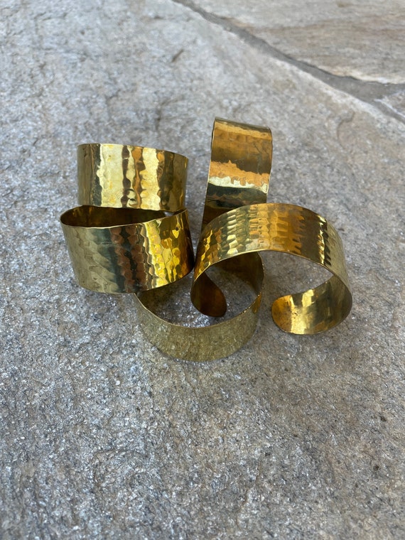 Hammered BRASS Cuff - Jewelry From India - Vintage