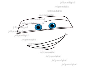 Lighting McQueen Face PNG dxf eps Clipart Logo, Cars Cartoon Clipart, Car Sublimation Lightning McQueen Logo Decal Sticker (Digital)