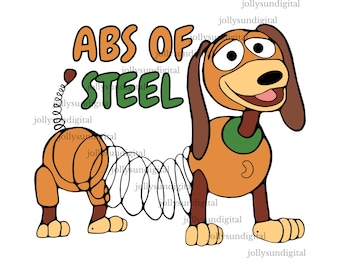 Slinky Dog 'Abs of Steel' PNG - Funny Toy Story Design (Digital Download)