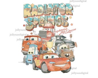 Cars Png, Lightning McQueen Png, McQueen and Friends Png, Radiator Springs, Cars Sublimation Design, Cars McQueen, Family Trip Png, Only Png