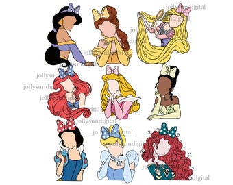 princess, silhouettes, colour, faceless, outlines, mermaid, queen, png, svg.