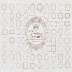 Vintage viktorianische Rahmen SVG Bundle, antike Barock Grenzen PNG, wunderliche Hochzeitseinladung, verzierte botanische Blumenlinie Kunst Bordüre