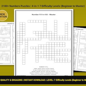 2100+ Number Puzzles Bundle | Fill-In, Path, Search, Mazes | 7 Difficulty Levels (PDF Download)