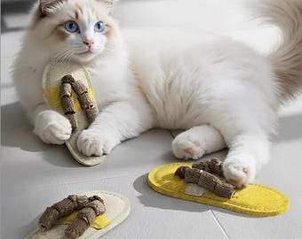 Juguete para gatos de lufa natural, palito masticable de fruta de Silvervine y agallas, juguete vegano para gatos, juguete dental de fibra vegetal para gatos, juguete masticable para la dentición de gatitos.