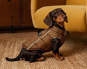Winter Dog Coat，Warm Puffer Vest for Small Dogs, Dachshund Schnauzer, Thick Cotton Down Pet Jacket