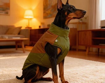 Winterjas voor grote hondenrassen | Winddicht en waterdicht vest voor Dobermann, Malinois en Duitse Herder | Warme jas voor de herfst en winter
