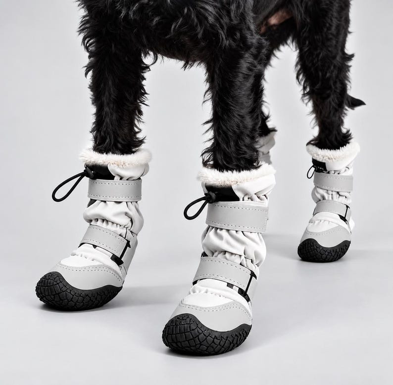 Dog Boots That Stay On, Winter Dog Boots, Waterproof Fleece Lined Dog ...