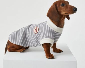 Abbigliamento per cani bassotto, maglietta a righe senza maniche per cani di piccola taglia, completo estivo per bassotti, abbigliamento per bassotti