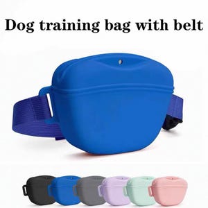 Silicone Dog Treat Bag with Leash – Portable Hands-Free Pet Snack Pouch, Dog & Cat Training Waist Bag, Easy-Clean Dog Food Storage