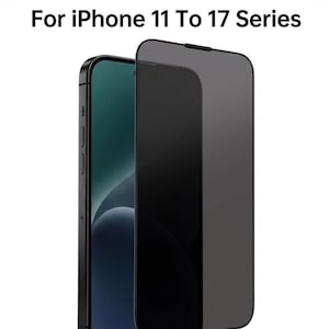 May include: A black screen protector for iPhone 11 to 17 series phones. The image shows a phone with the screen protector applied, and the text "For iPhone 11 To 17 Series" is at the top.