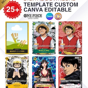 Plantilla de One Piece TCG, diseño editable en Canva (descarga digital)